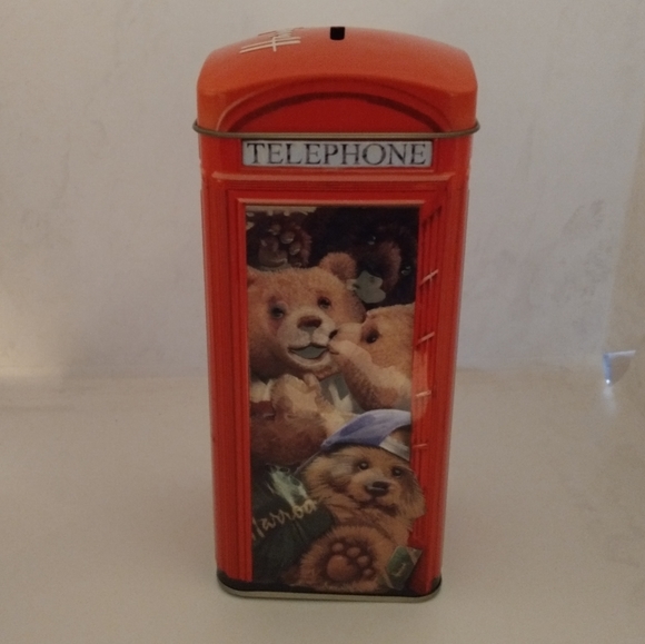 🧁 3/$30 Harrods Telephone Money Box Tin - Picture 2 of 13